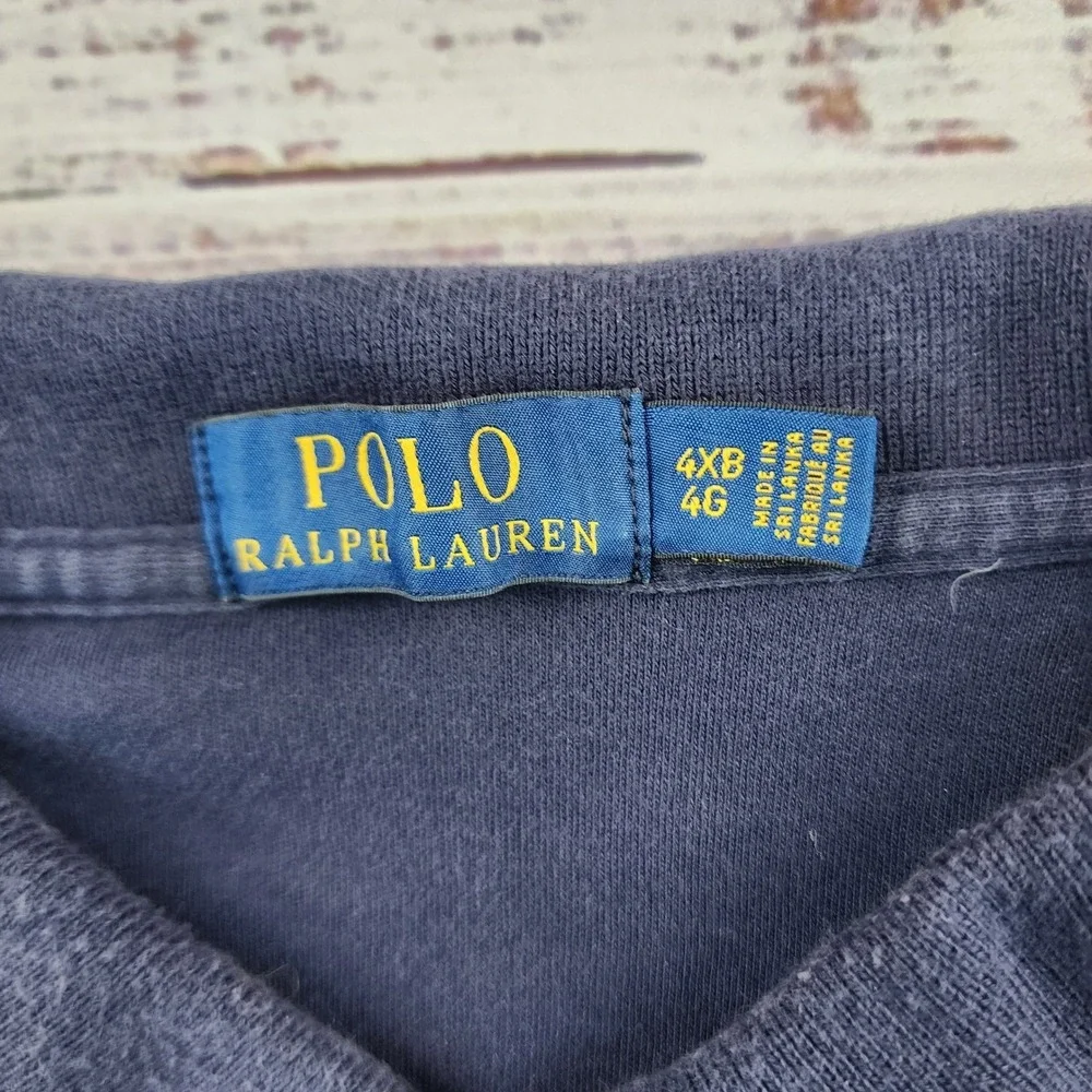 Polo Ralph Lauren‎ Mens 4XB Navy Blue Short Sleeve Jersey Polo Shirt Big & Tall